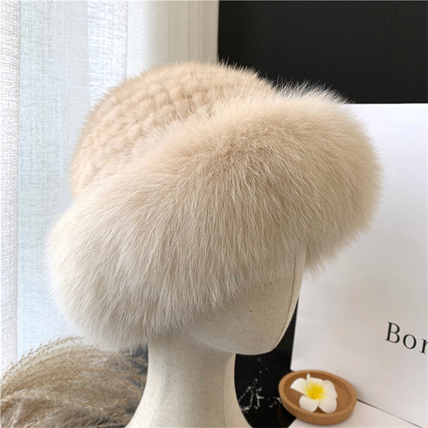 FurBelle™ Damska futrzana czapka zimowa