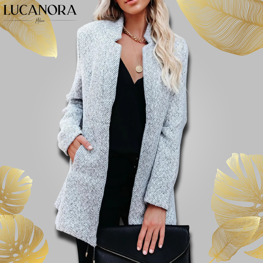 Ambra Ruggero™ Elegancka długa kurtka z kieszeniami