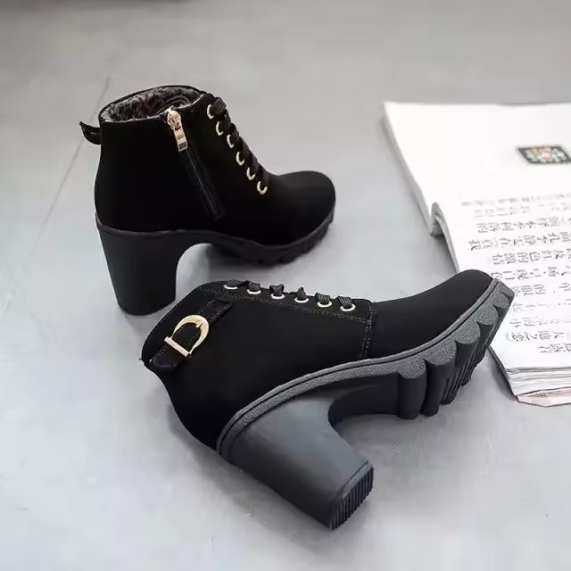 Silvia Savaria™ Stylowe buty damskie na masywnym obcasie