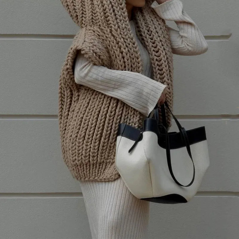 Dixie™ Luźny, dzianinowy sweter z kapturem
