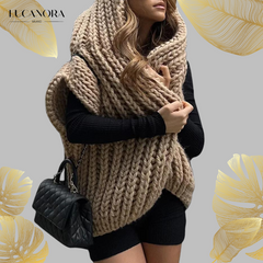 Dixie™ Luźny, dzianinowy sweter z kapturem