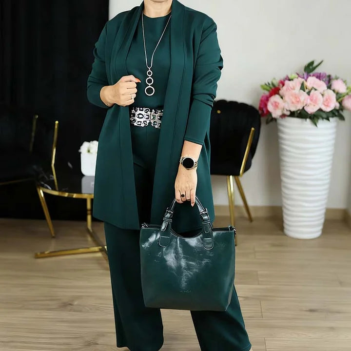 Dora Zanelli™ elegancki 3-częściowy komplet damski z kardiganem