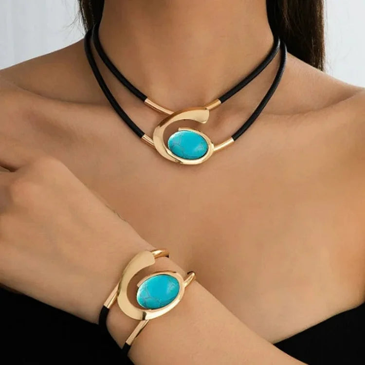Elaré™ Elegancki zestaw naszyjnika i bransoletki w stylu boho