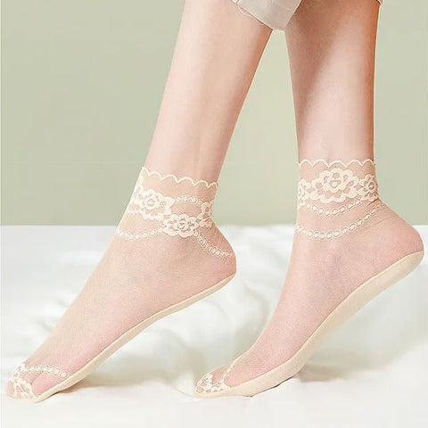 ElegantiStep™ Antypoślizgowe, oddychające skarpety z koronki