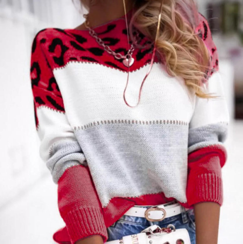 Elvira Cassese™ Sweter z nadrukiem w panterkę