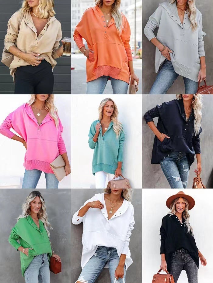 Fina Piccio™️ Bluza oversize z kapturem i otworami na kciuki