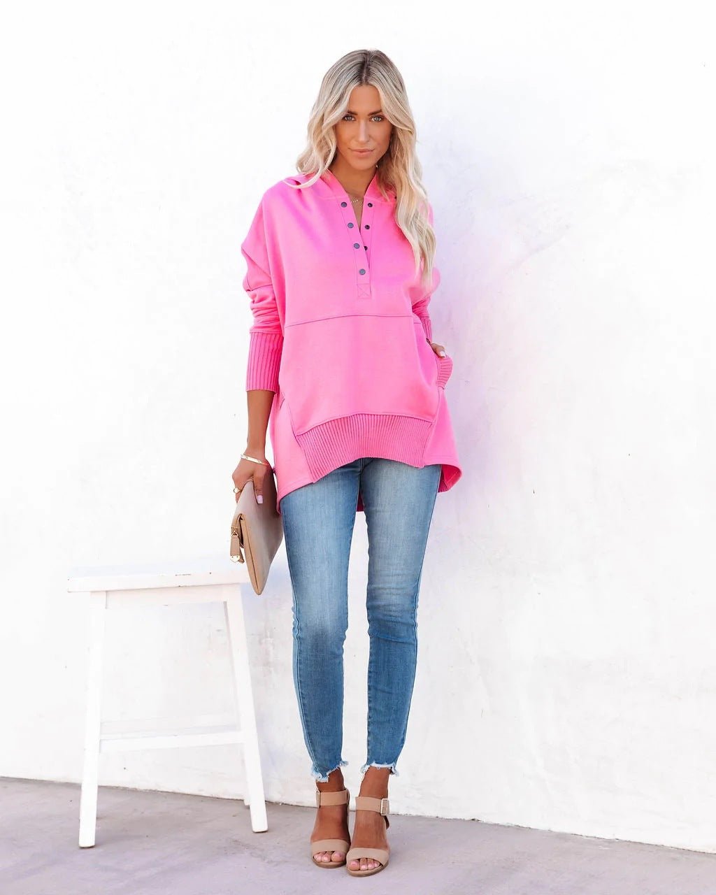 Fina Piccio™️ Bluza oversize z kapturem i otworami na kciuki