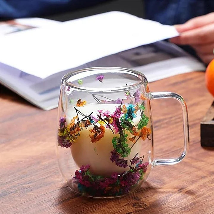 GlassBloom™ Kubek z suszonymi kwiatami