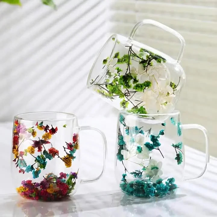 GlassBloom™ Kubek z suszonymi kwiatami