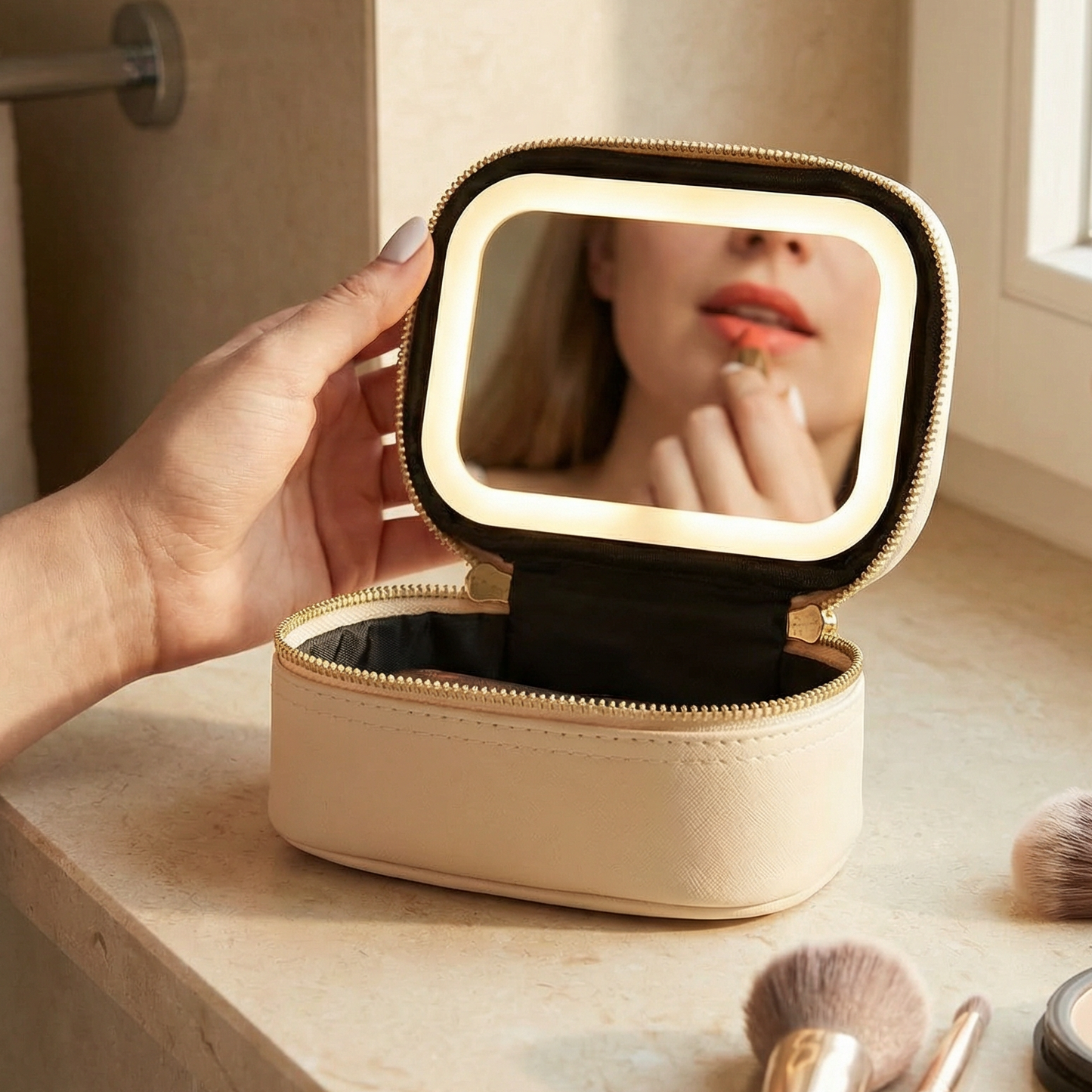 GlowKit Pro+™ kompaktowa kosmetyczka z lusterkiem LED