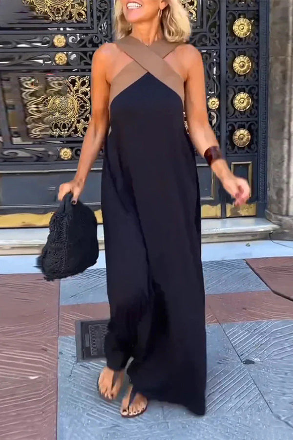 Guenda Savona™ Sukienka maxi bez rękawów z dekoltem na krzyż