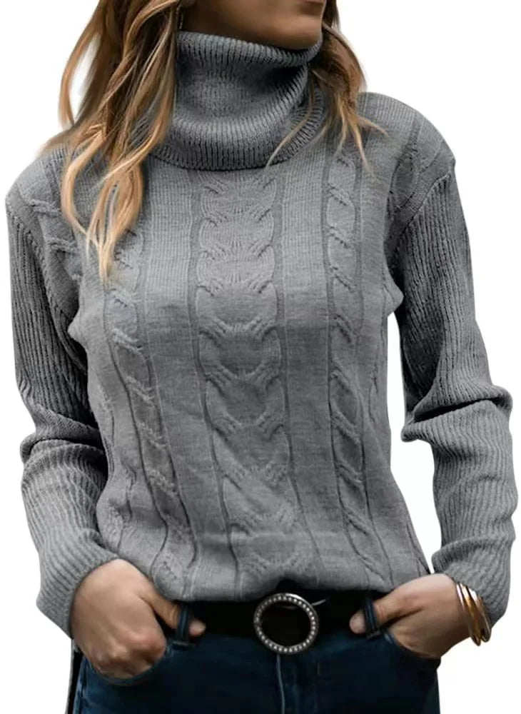 Nerea Carolla™ Dzianinowy sweter z golfem w stylu retro