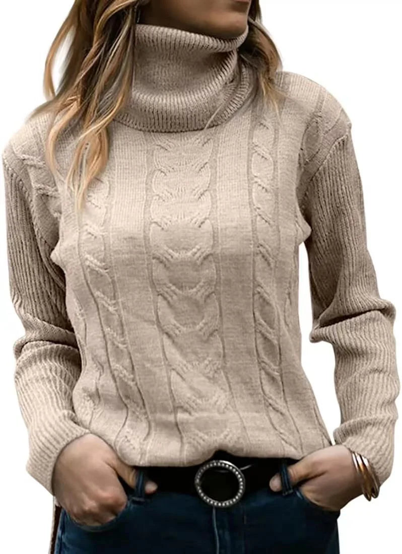 Nerea Carolla™ Dzianinowy sweter z golfem w stylu retro