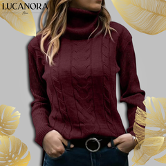 Nerea Carolla™ Dzianinowy sweter z golfem w stylu retro