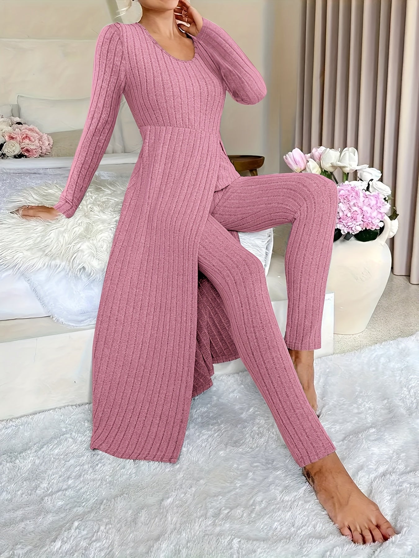 Nicole Coiro™ Komplet dwuczęściowy z tuniką z długim rękawem