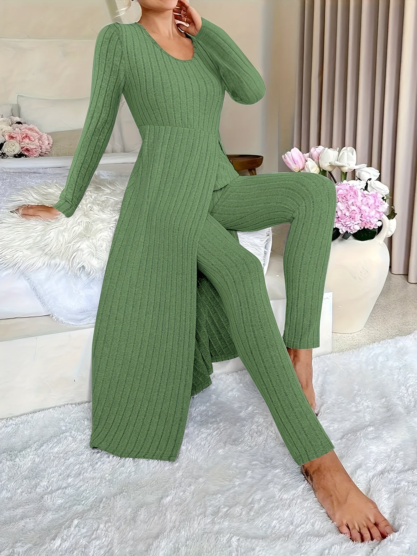 Nicole Coiro™ Komplet dwuczęściowy z tuniką z długim rękawem