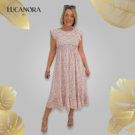 Rosa Fucci™ Elegancka sukienka z kwiatowym wzorem
