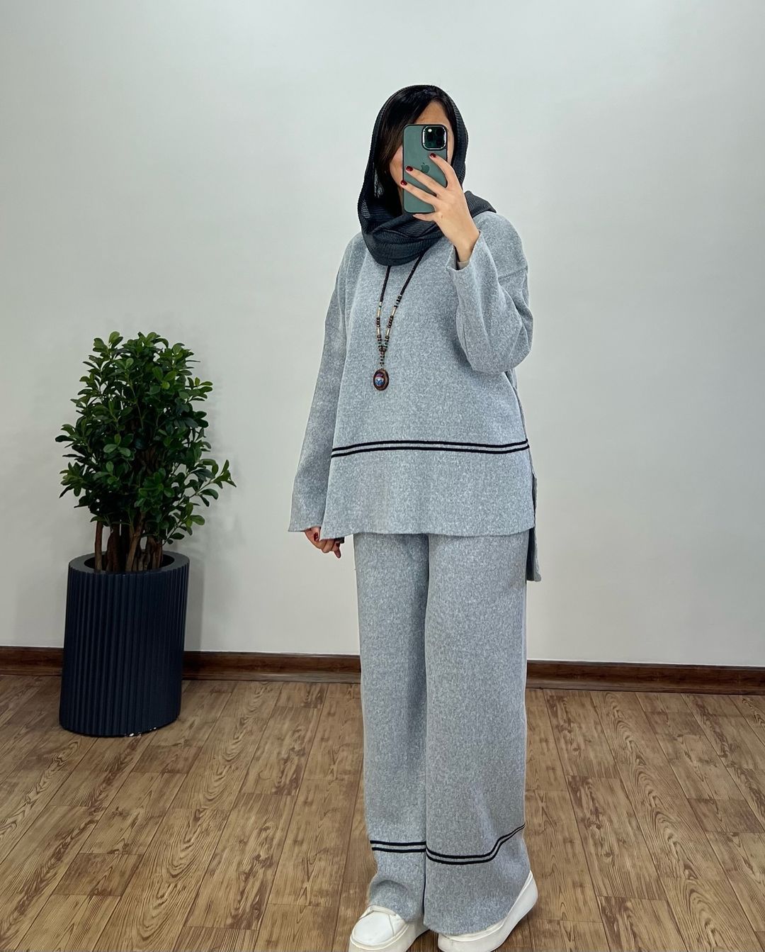 Rosalba Messano™ Elegancki jesienny komplet damski z półgolfem