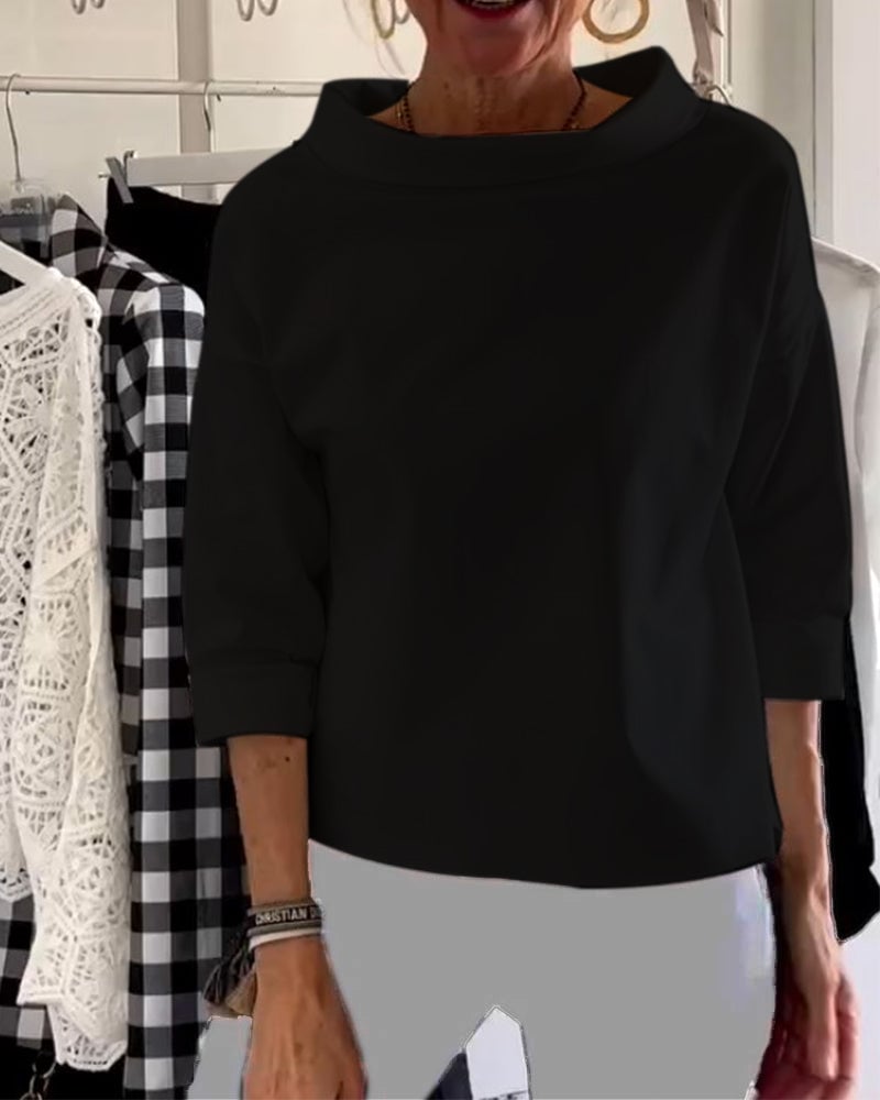 Sabina Argiro™ Modna bluzka z półgolfem