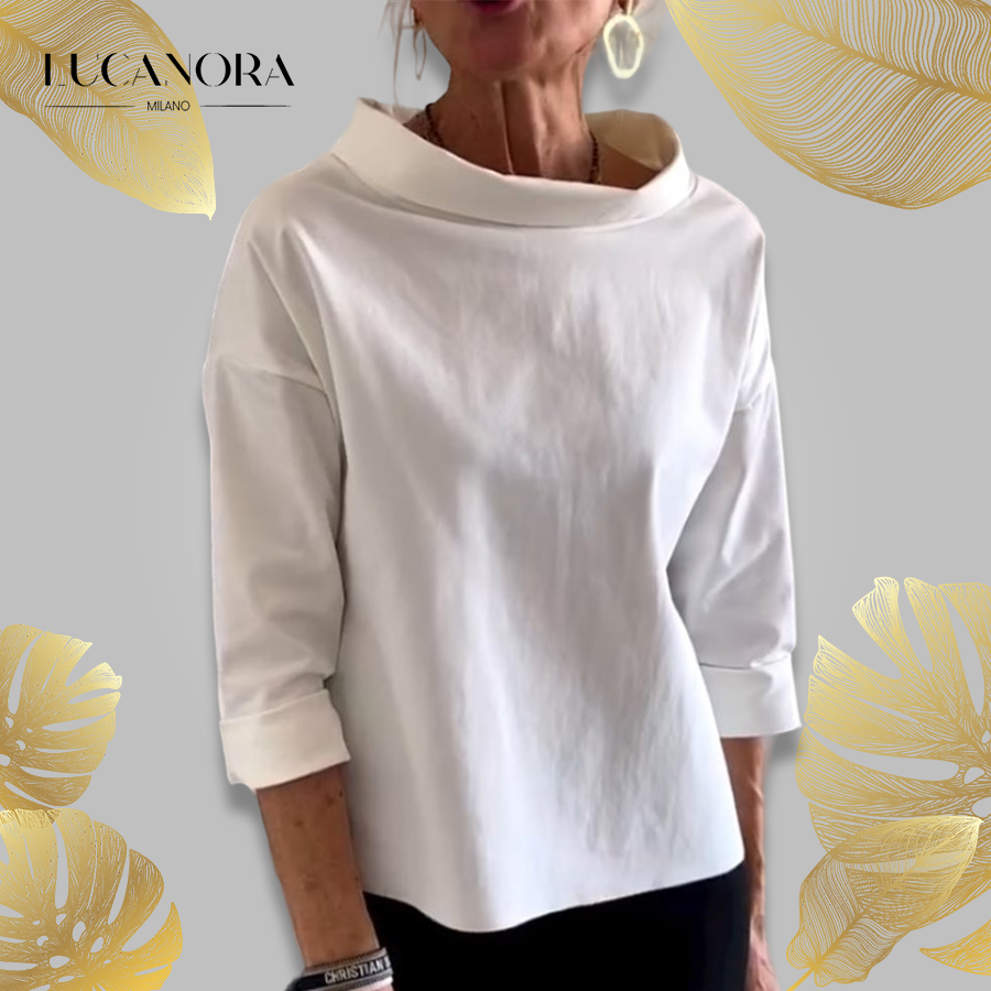 Sabina Argiro™ Modna bluzka z półgolfem