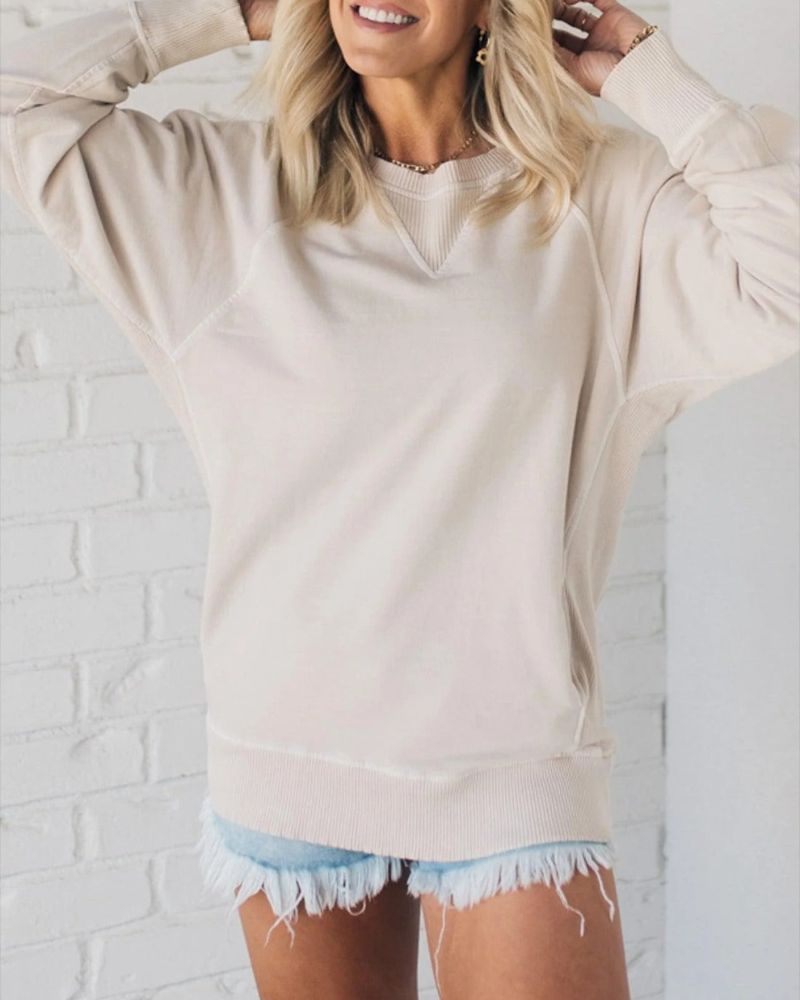 Serena Marte™ Damski sweter z kieszeniami w prążki