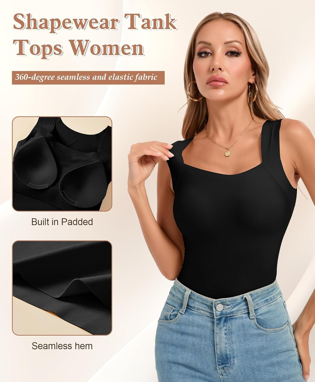 StretchWell™ Modelujący Top z Miękkim Wbudowanym Biustonoszem