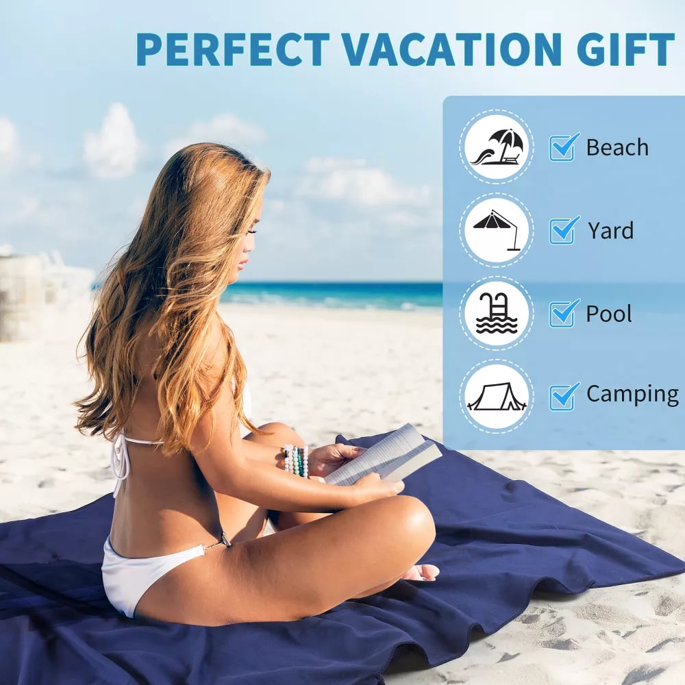 SunVibe™ Szybkoschnący ręcznik plażowy z kieszeniami