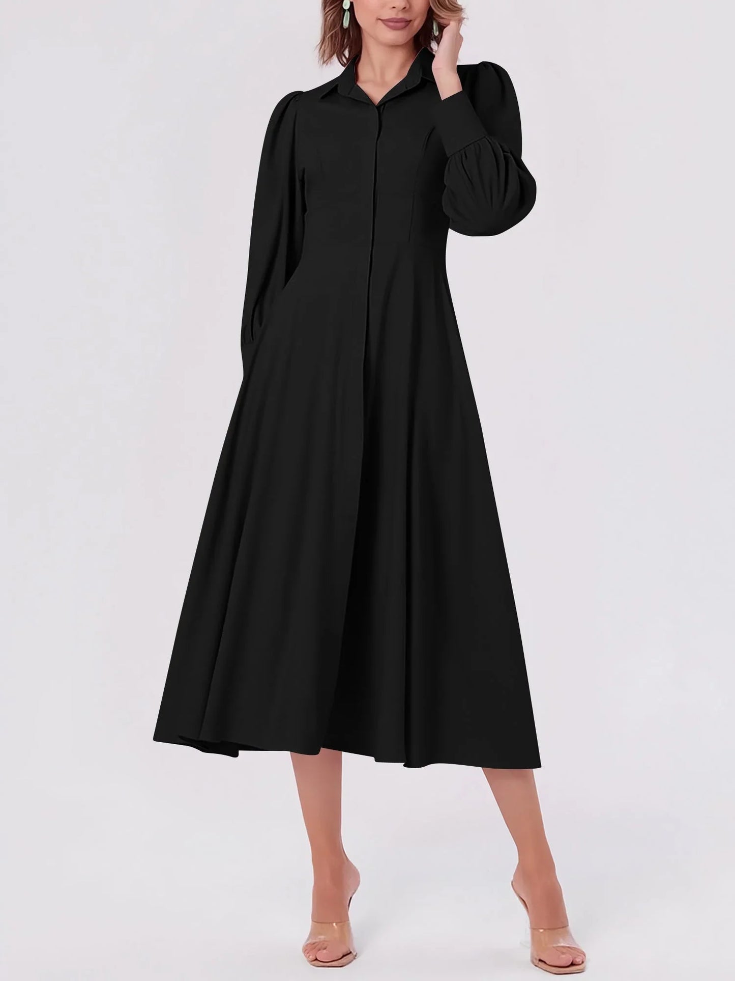 Tullia Cavallo™ Elegancka sukienka midi o linii A