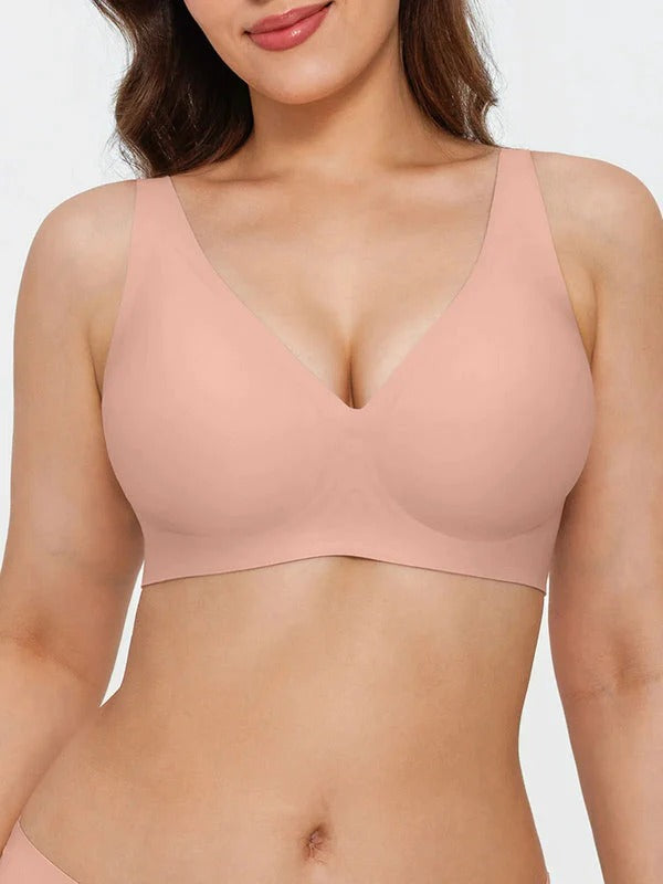 Velourette™ Bezszwowy Biustonosz Bralette bez Fiszbin z Głębokim Dekoltem V