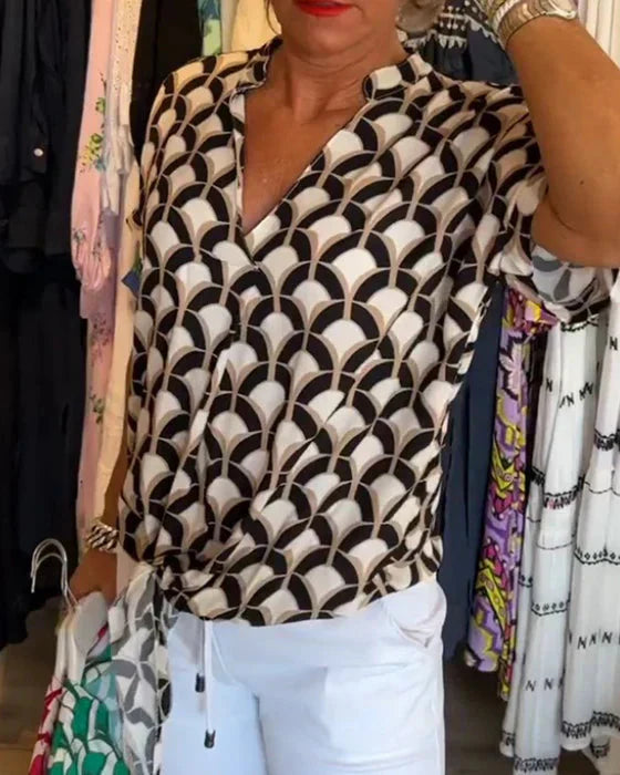 Viola Fox™ Casualowy top z nadrukiem