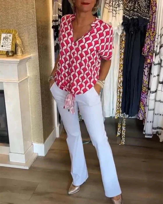 Viola Fox™ Casualowy top z nadrukiem