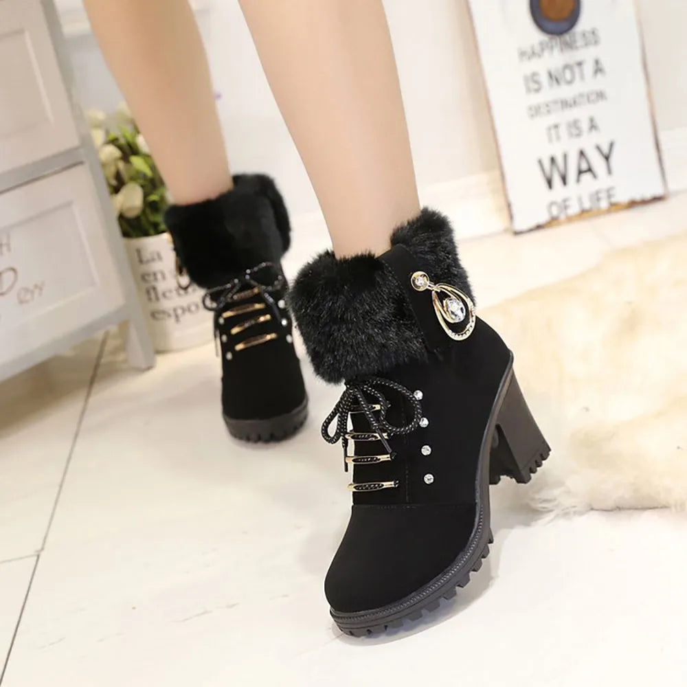 Zarina Riviello™ Eleganckie zimowe buty ze sztucznym futrem