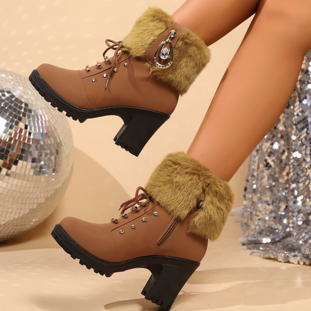 Zarina Riviello™ Eleganckie zimowe buty ze sztucznym futrem