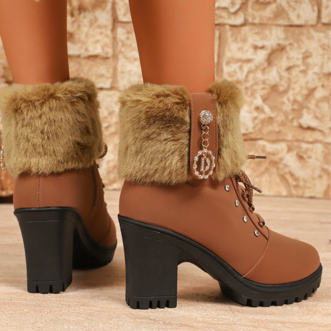 Zarina Riviello™ Eleganckie zimowe buty ze sztucznym futrem