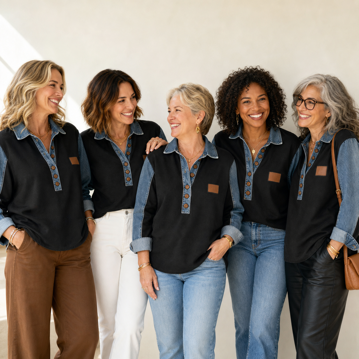 Agnese Bonarrigo™ Elegancka kurtka z klapami w stylu patchwork