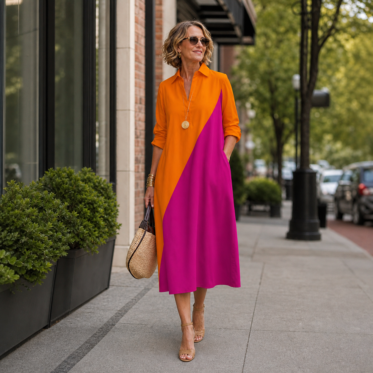 Agnese Lambruschini™ Elegancka sukienka midi dla prostej elegancji