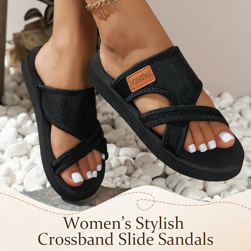 Alessia Women's Stylish Crossband Slide Sandals - main product view