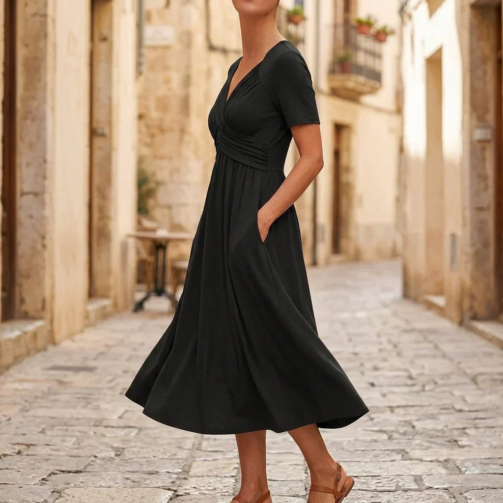 Anita Monterosso™ Sukienka z dekoltem V dla swobodnej elegancji