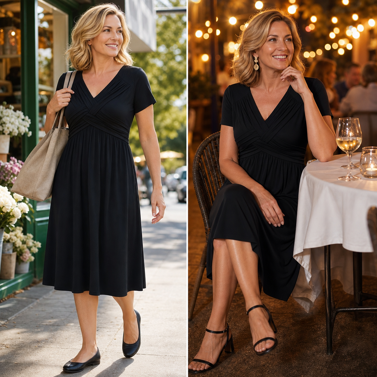 Anita Monterosso™ Sukienka z dekoltem V dla swobodnej elegancji