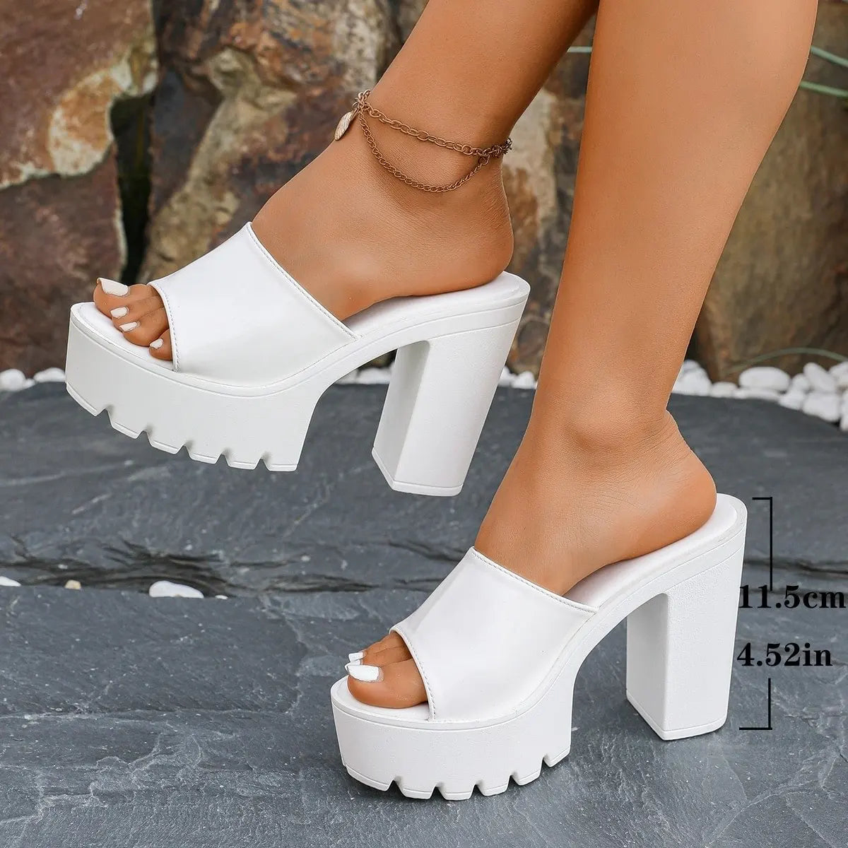 Archease Women's Orthopedic Arch Support Platform Chunky Heel Slide Sandals - alternate gallery view