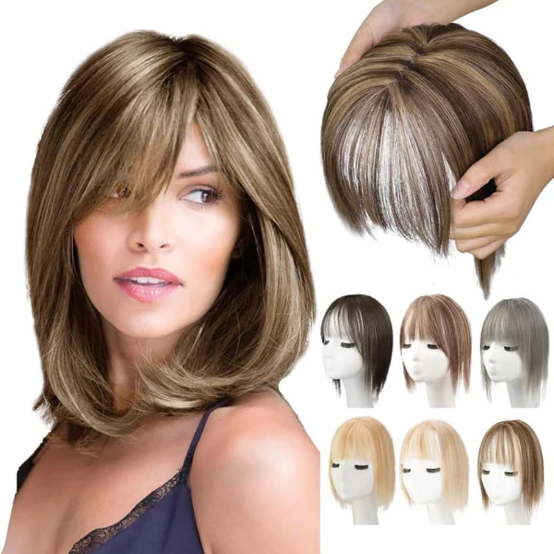 BangPro Realistic Bangs Hair Topper - main product view of natural hair topper with bangs for women
