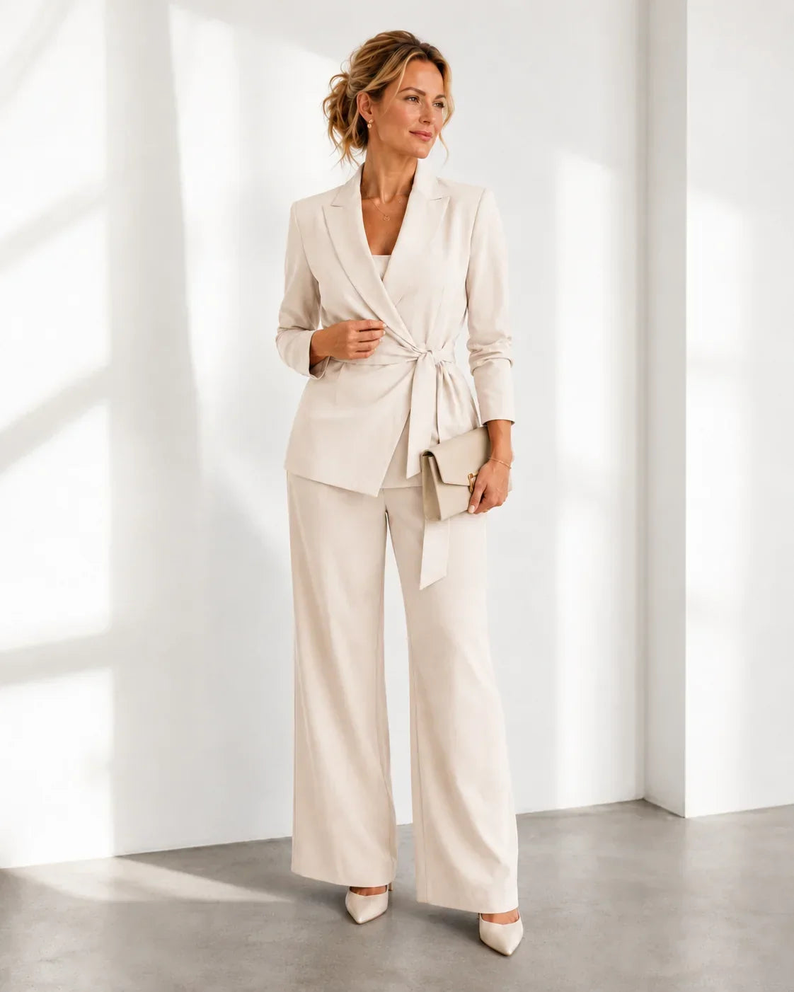Barbara Aloisi™ Elegancki garnitur z paskiem do pracy i na wydarzenia