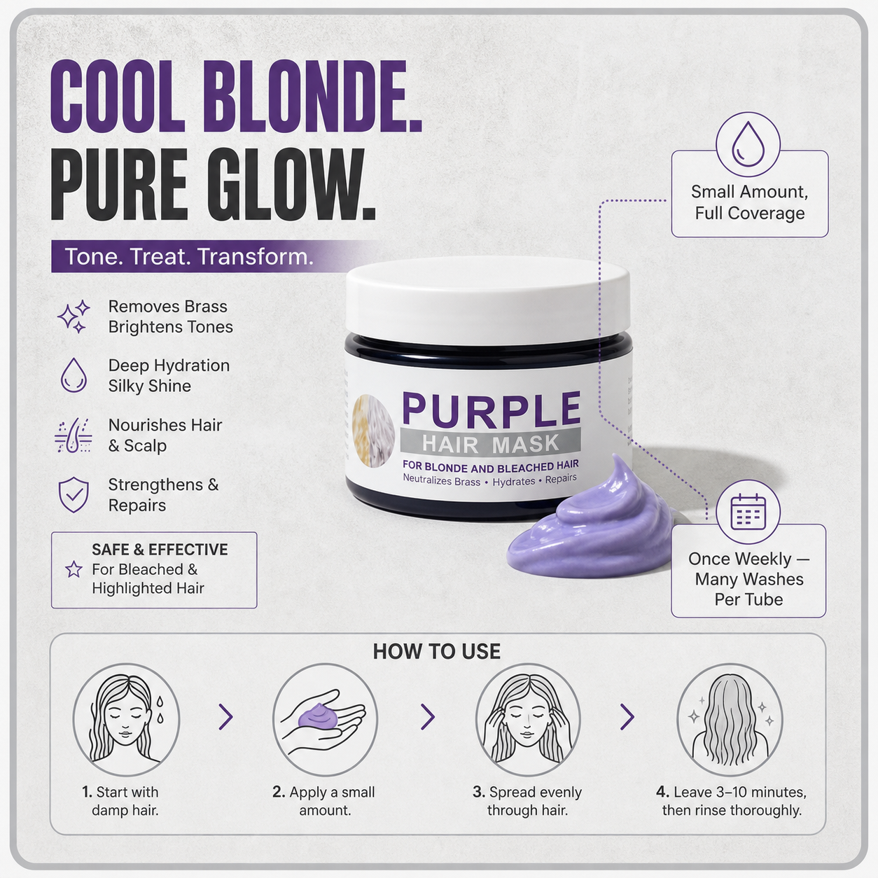 Blondané™ Tonująca maska do włosów blond bez żółtych tonów