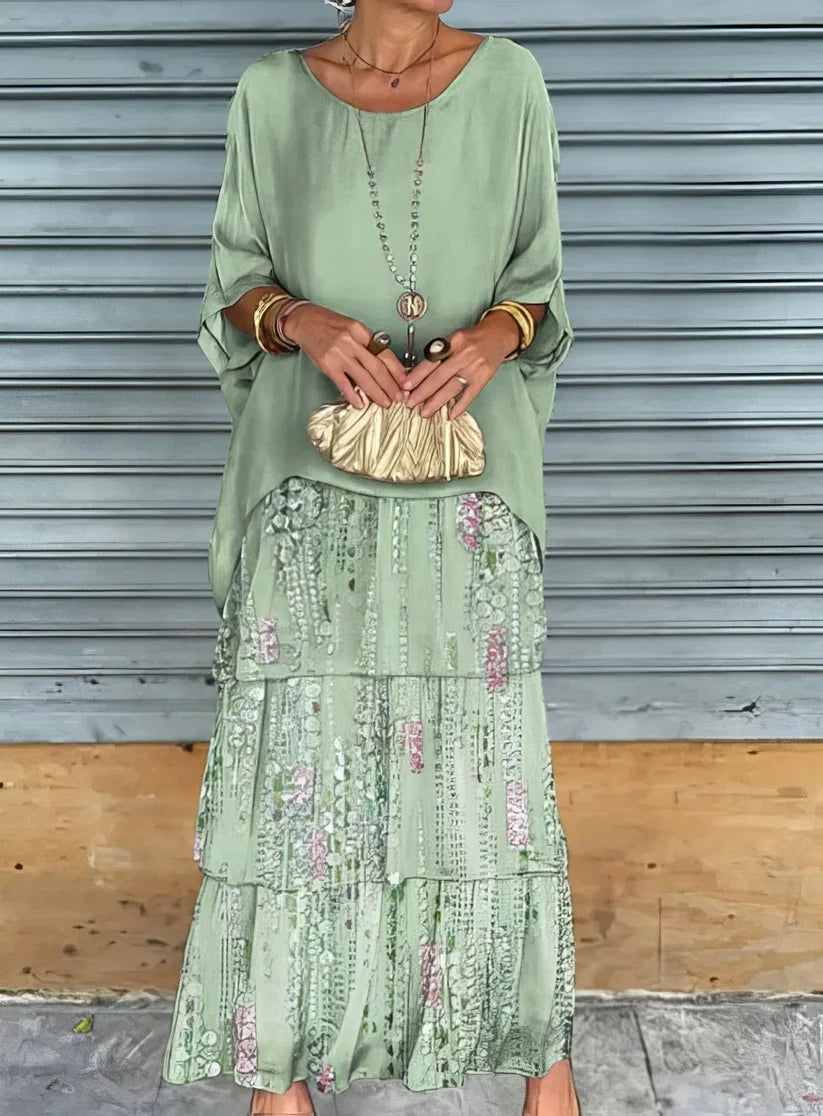 Camilla Agnelli™ Elegancka szyfonowa sukienka na wyjścia o warstwowym kroju