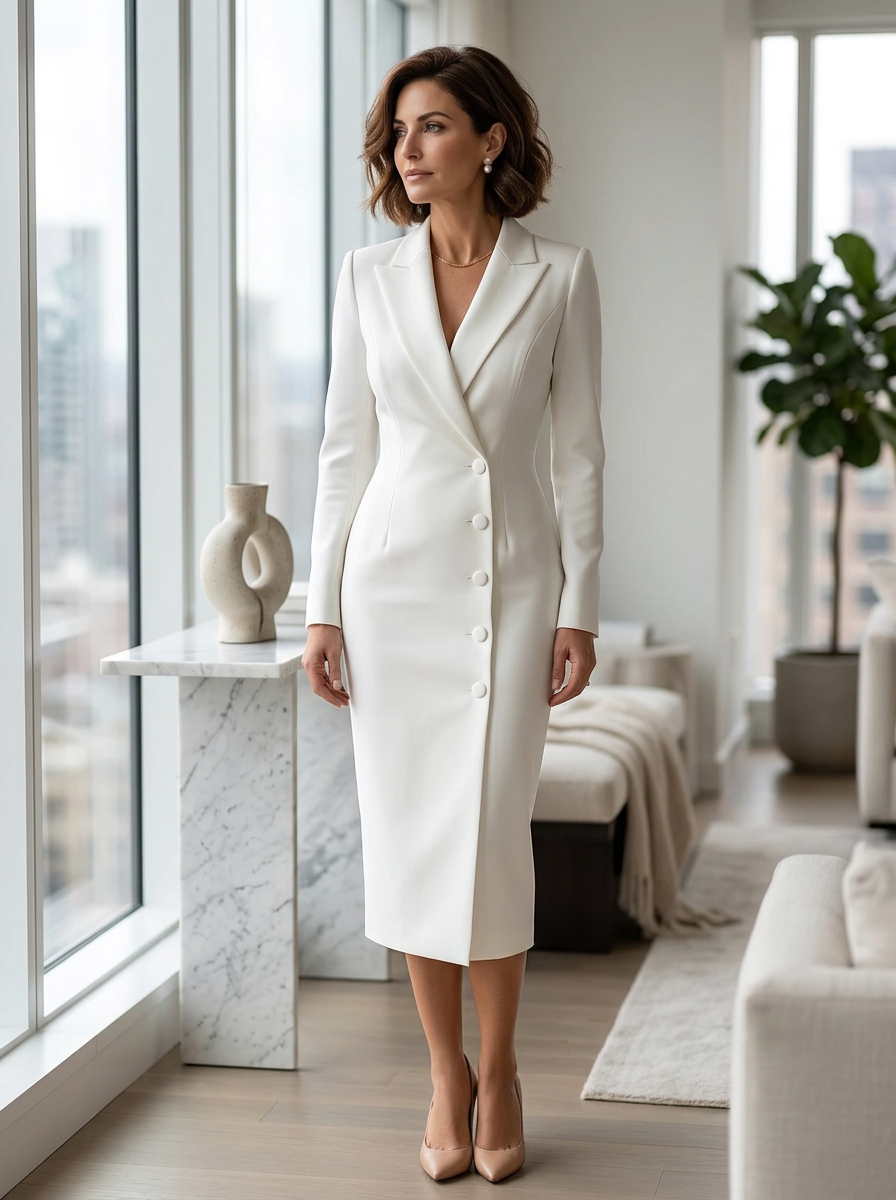 Camille™ Elegancka sukienka żakietowa midi do pracy i na wieczór