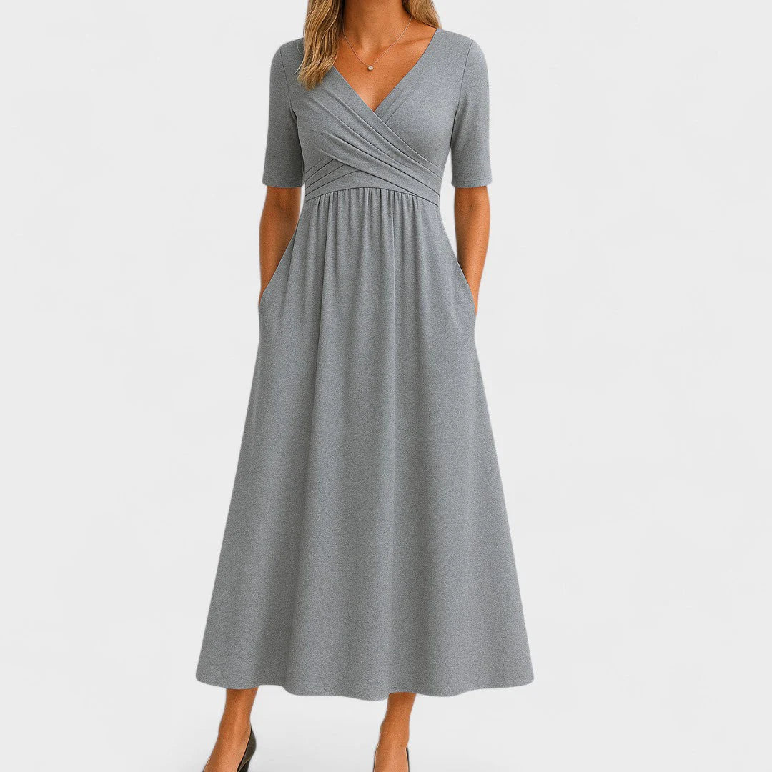 Costanza Chic Midi Dress - eighth gallery view of flattering midi silhouette
