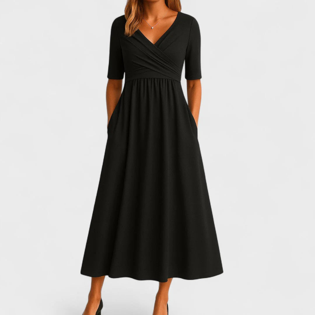Costanza Chic Midi Dress - ninth gallery view highlighting fabric and fit