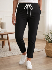 Edvige Alberti™ Eleganckie spodnie jogger ze średnim stanem na co dzień