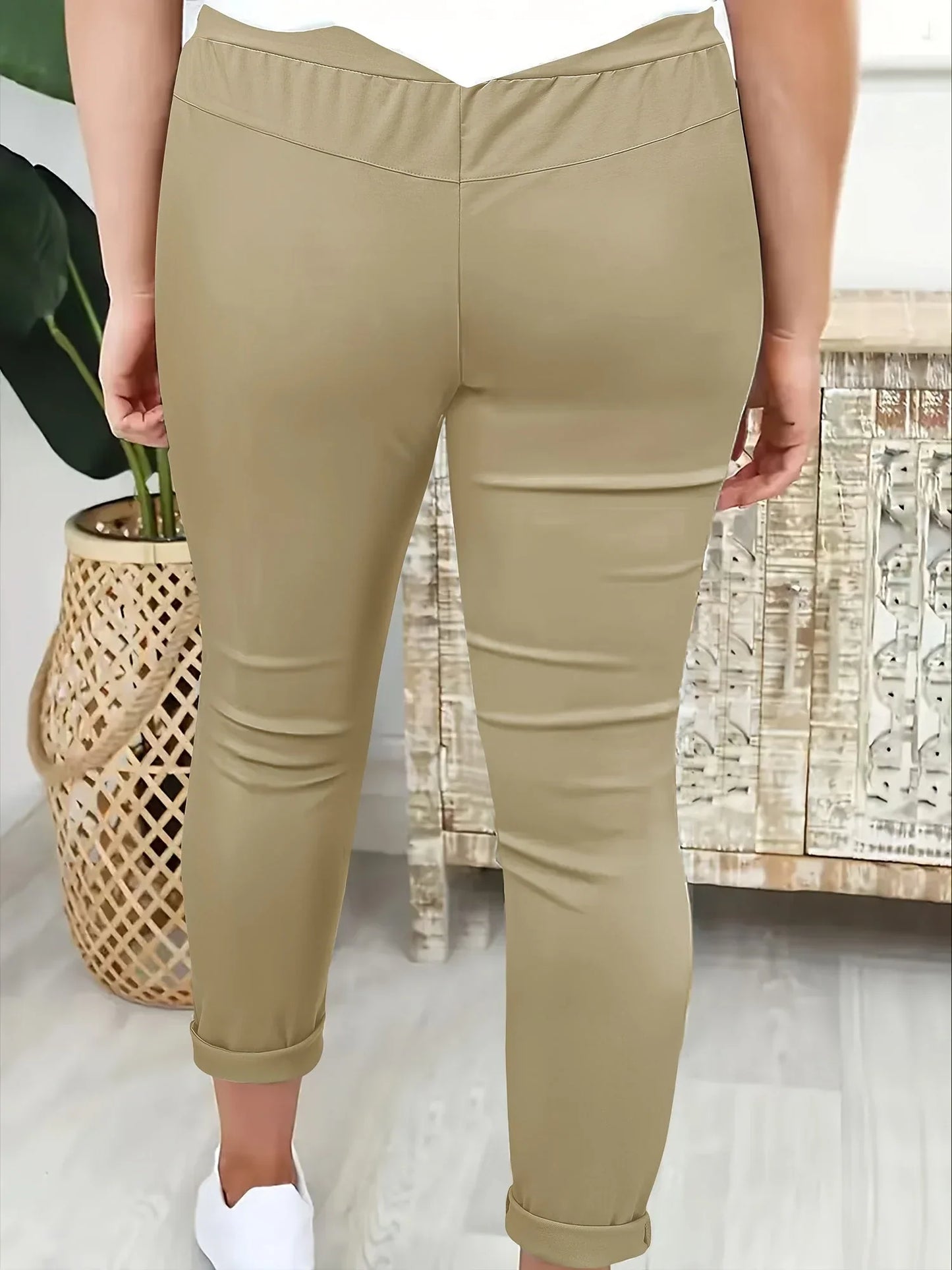 Edvige Alberti™ Eleganckie spodnie jogger ze średnim stanem na co dzień