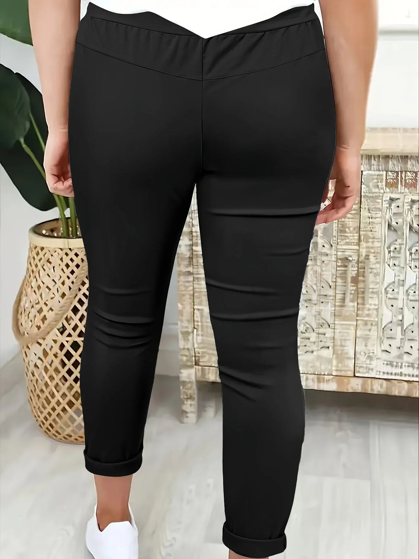 Edvige Alberti™ Eleganckie spodnie jogger ze średnim stanem na co dzień